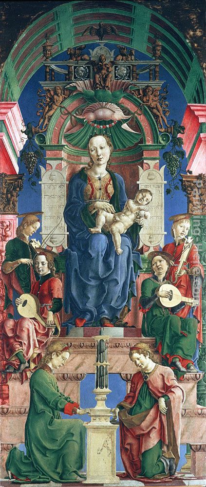 Madonna with the Child Enthroned (panel from the Roverella Polyptych) painting - Cosme Tura Madonna with the Child Enthroned (panel from the Roverella Polyptych) art painting